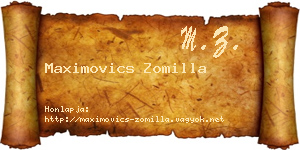 Maximovics Zomilla névjegykártya